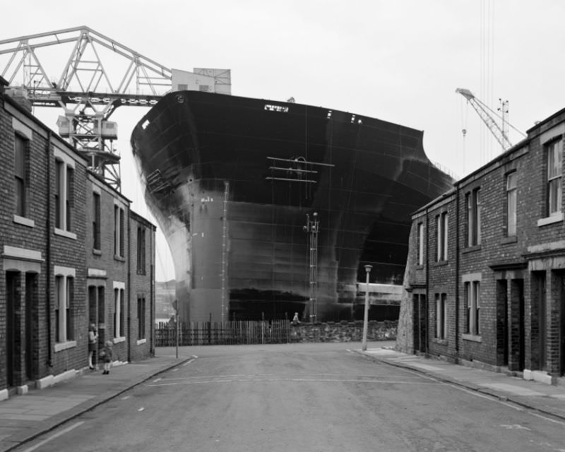 Tyne Pride at the end of the street, Wallsend, 1970s