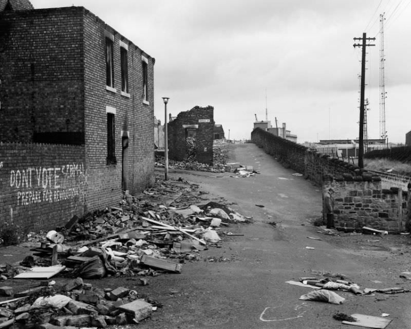 Demolished housing, Wallsend, August 1977