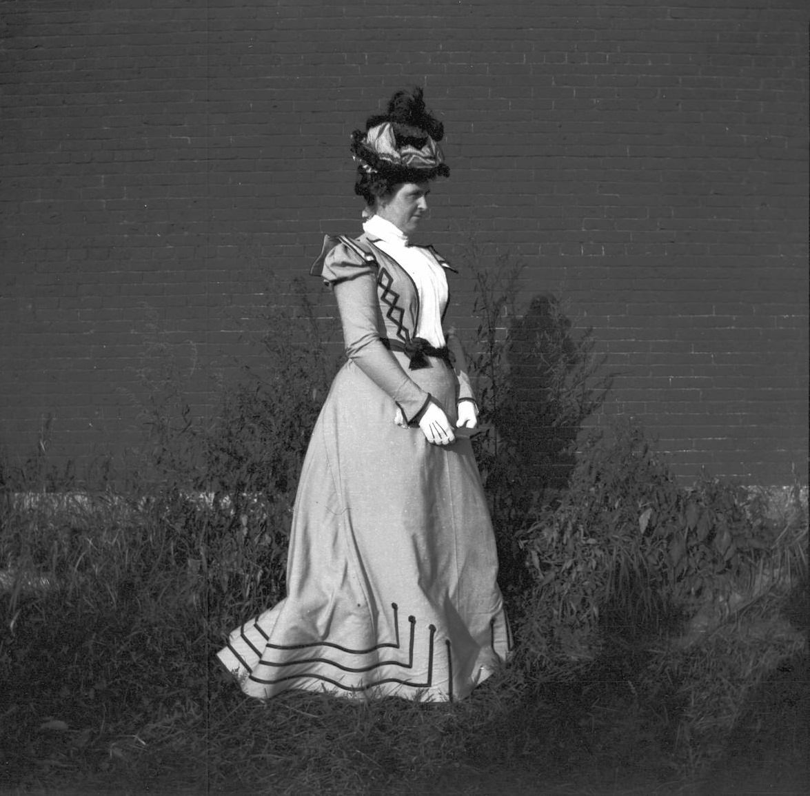 Mrs. Dudley Talbot, one of 4 daughters of Moses Parker of Camden, Maine; photographed August 1898