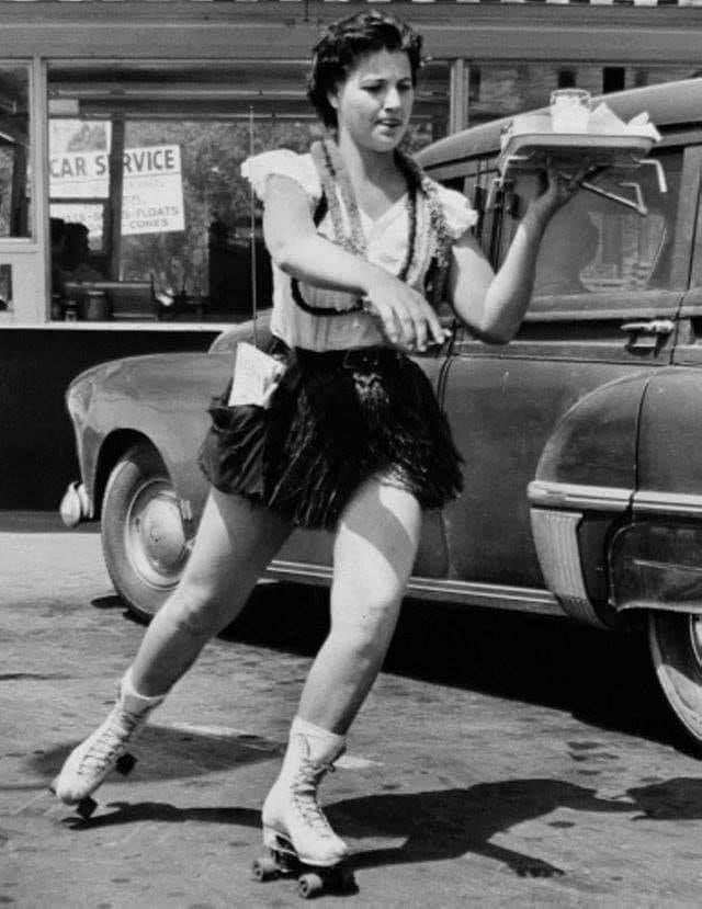 The History and Photos of Beautiful Carhop Girls from the 20th Century