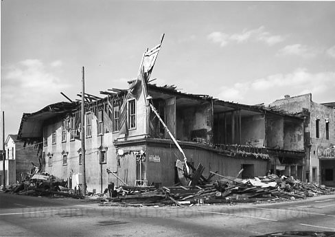 Corner of King Street and Spring Street After Hurricane Hugo, 1989