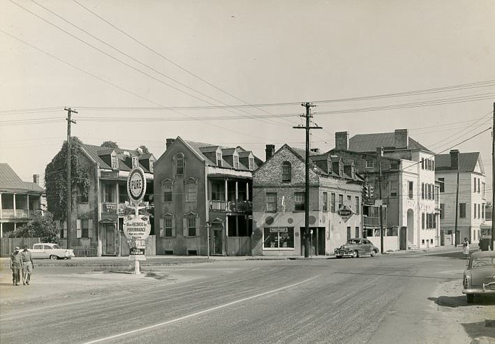 The Three Sisters and the Intersection of Calhoun and East Bay Streets, 1963