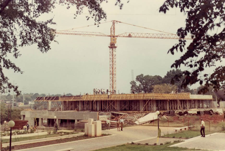 Library (Exterior) During Construction, 1968