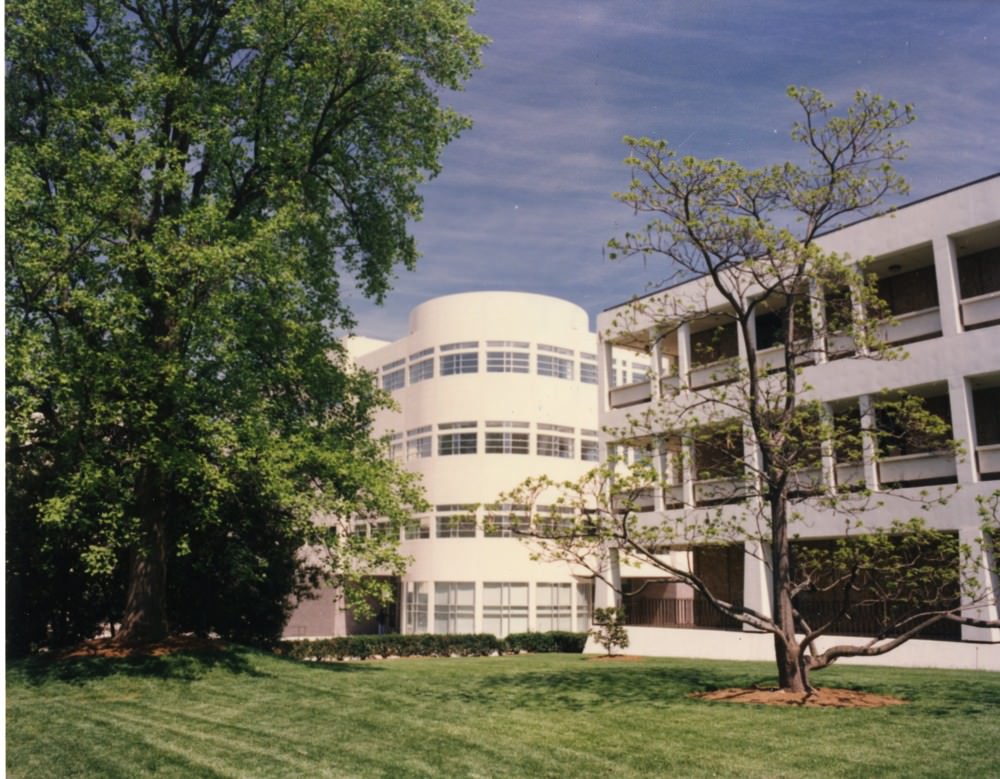 Giles and Kratt taken from the quad, 1980s