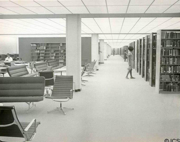 Interior of James B. Duke Memorial Library, 1980s