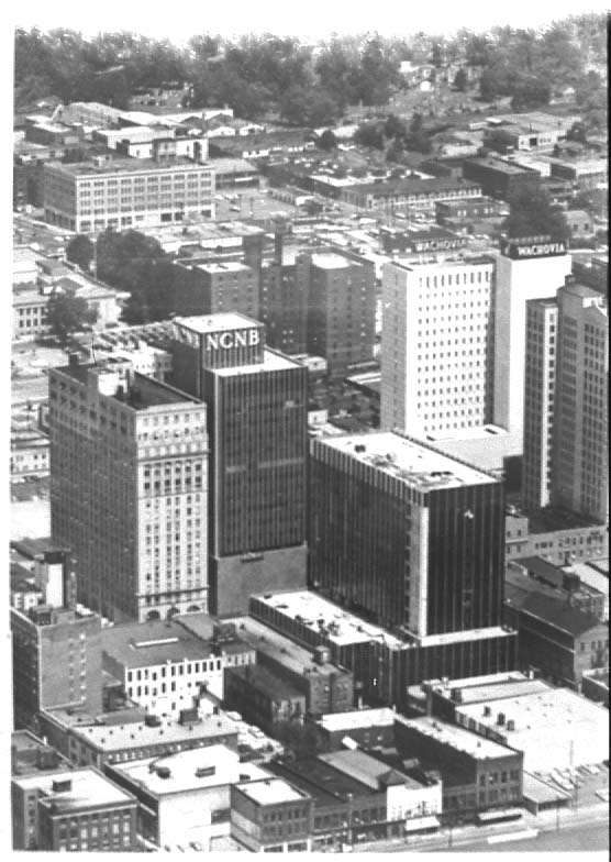 Aerial View of Uptown Charlotte Poor Quality, 1955