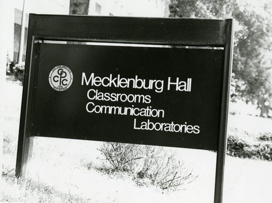 Mecklenburg Hall sign, 1910s
