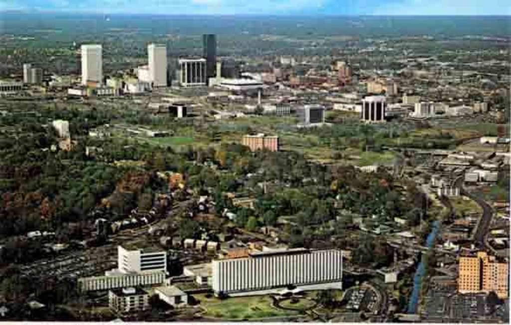 Aerial view of Charlotte, 1983