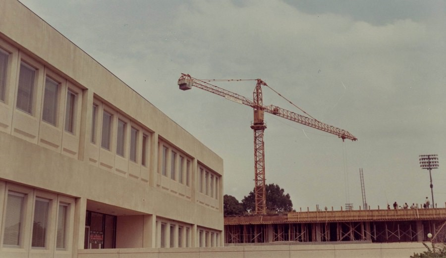 Library (Exterior) During Construction, 1968