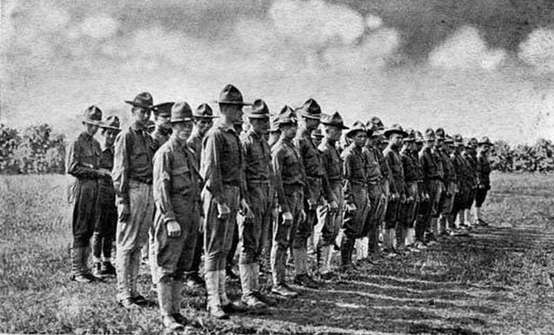 Camp Greene Soldiers on Drill Field, 1917