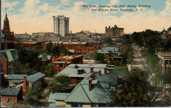 Aerial view of Charlotte, 1911