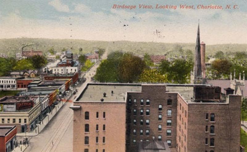 Aerial view of Charlotte looking west, 1921