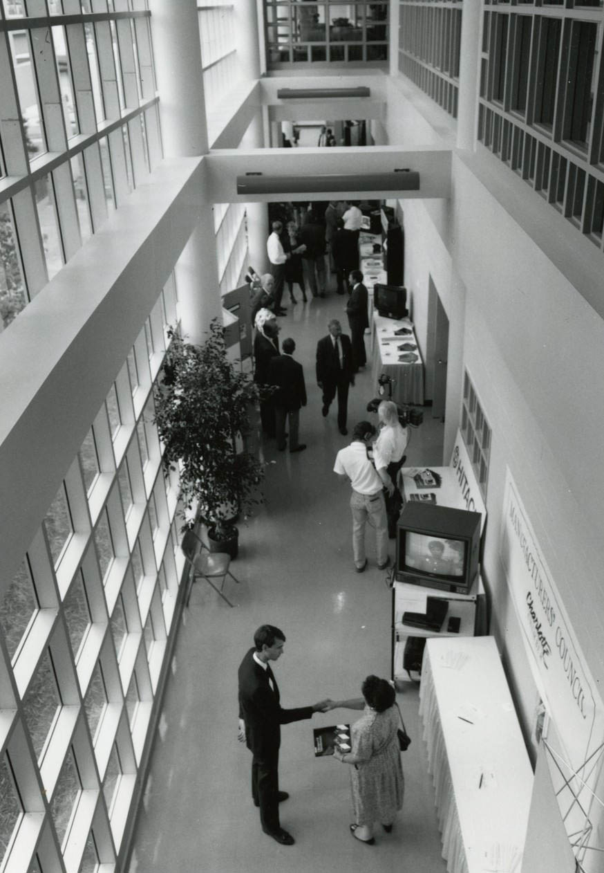 The inside of the Advanced Technology Center, 1970s