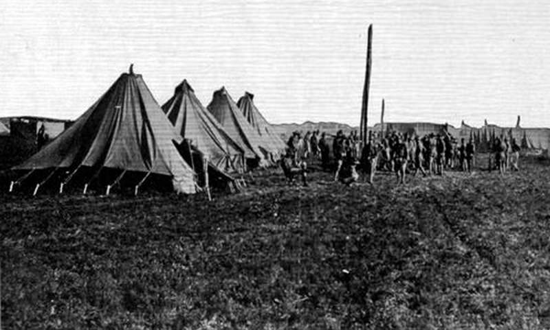 Camp Greene Soldiers Near Tents, 1918