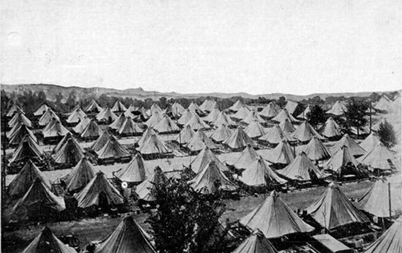 Aerial view of Camp Greene, 1918