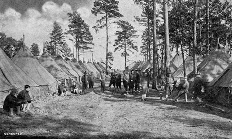 A Company Street at Camp Greene, 1918