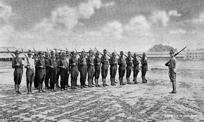 Drilling Recruits at Camp Greene, 1918