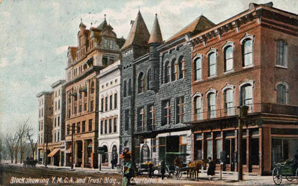 South Tryon Street showing YMCA and the Trust Building, 1908