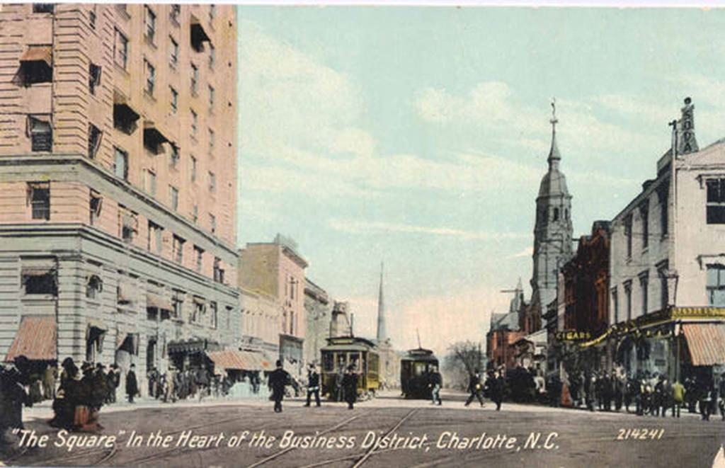 Intersection of Trade and Tryon Streets (Square), 1900