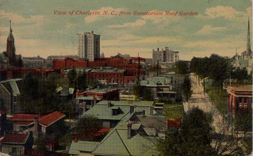 View of Charlotte and Fourth Ward from Charlotte Sanatorium, 1914