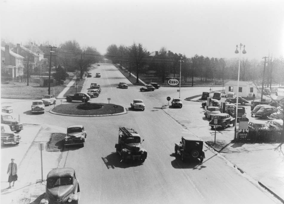 Intersection of Morehead Street, Baldwin Avenue, and Kings Drive, 1947