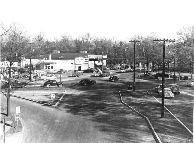 Looking east from Queens Road toward the intersection with Providence Road, 1950