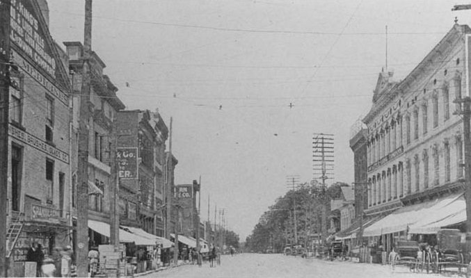 A view of West Trade Street from the intersection of Trade & Tryon Streets, 1904