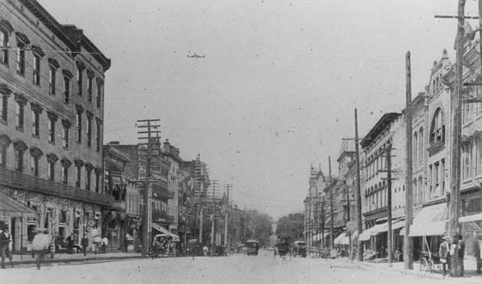 South Tryon Street looked in 1904 as one viewed it from the Square.