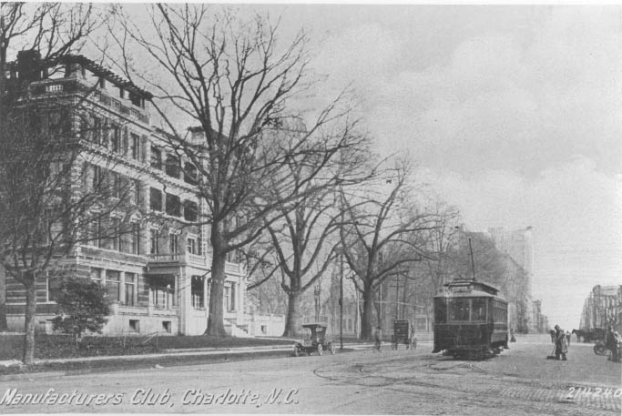 The Southern Manufacturer's Club was a men's club located on Trade Street, 1910