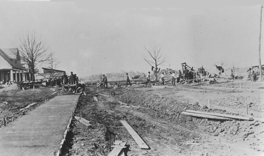 Road construction in Myers Park.1911