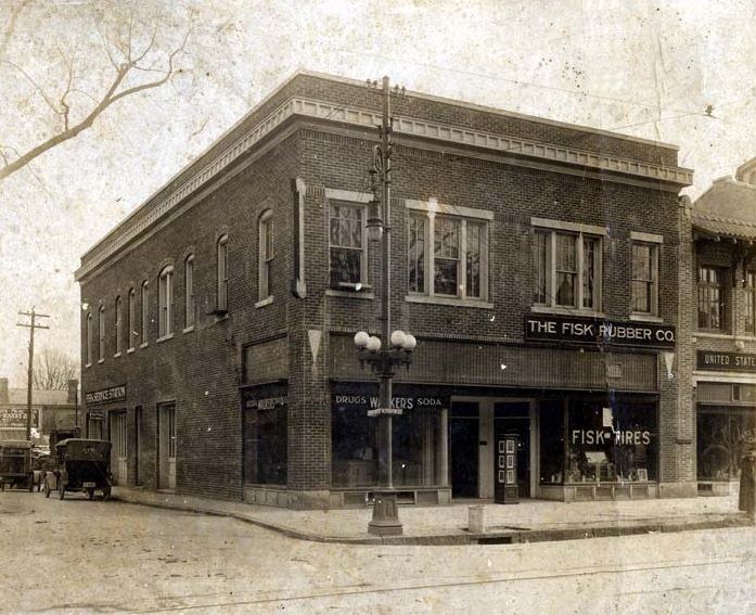 Waker's Drugstore & the Fisk Rubber Company, 1930