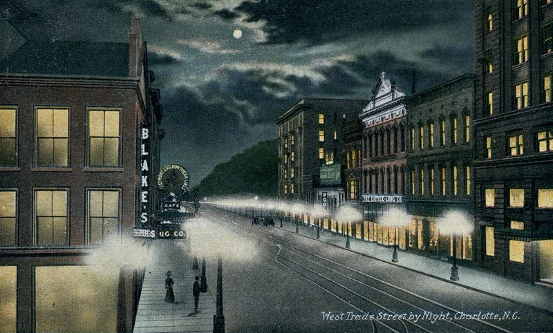 West Trade Street by Night, Charlotte, 1926