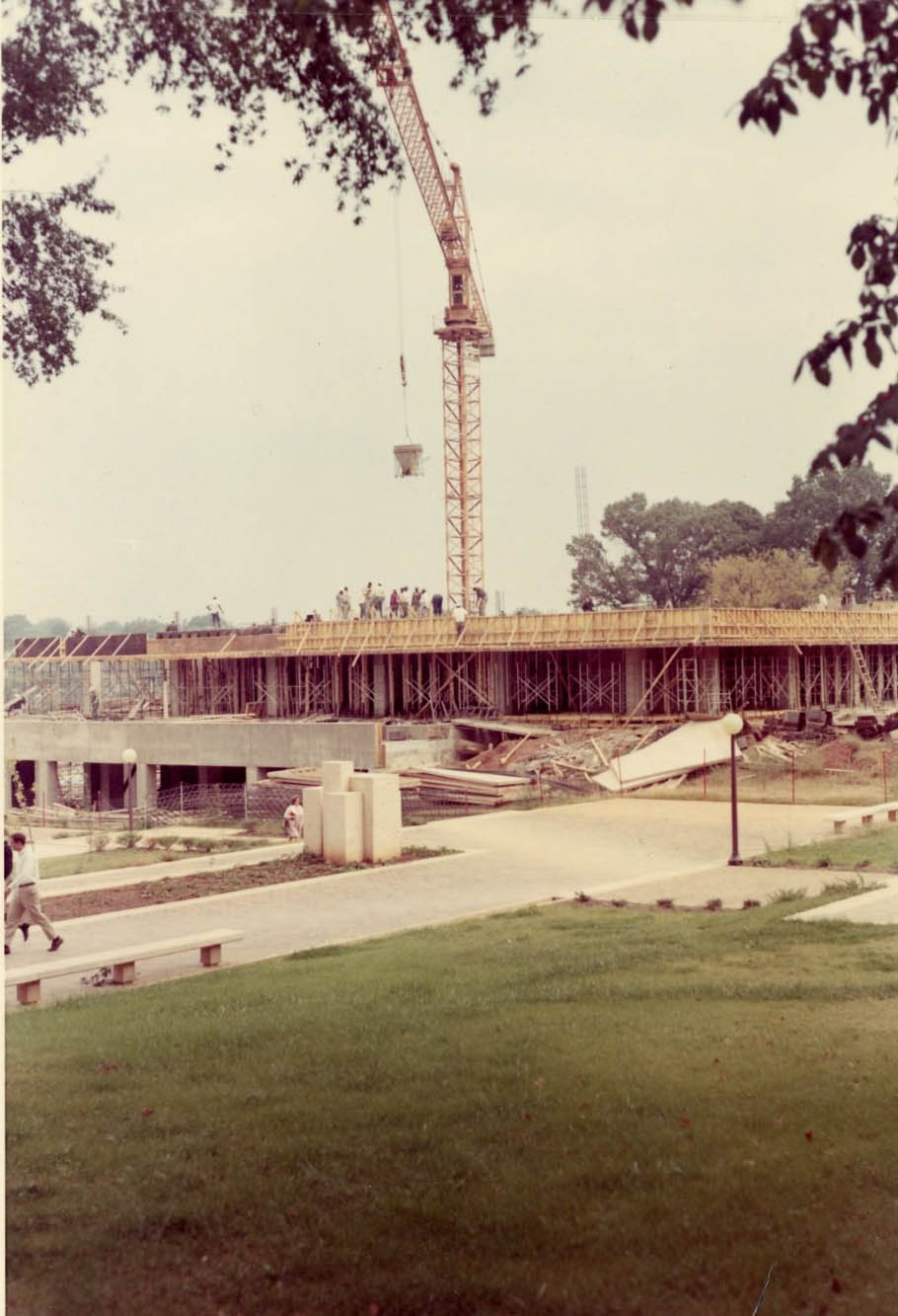 Library (Exterior) During Construction, 1968