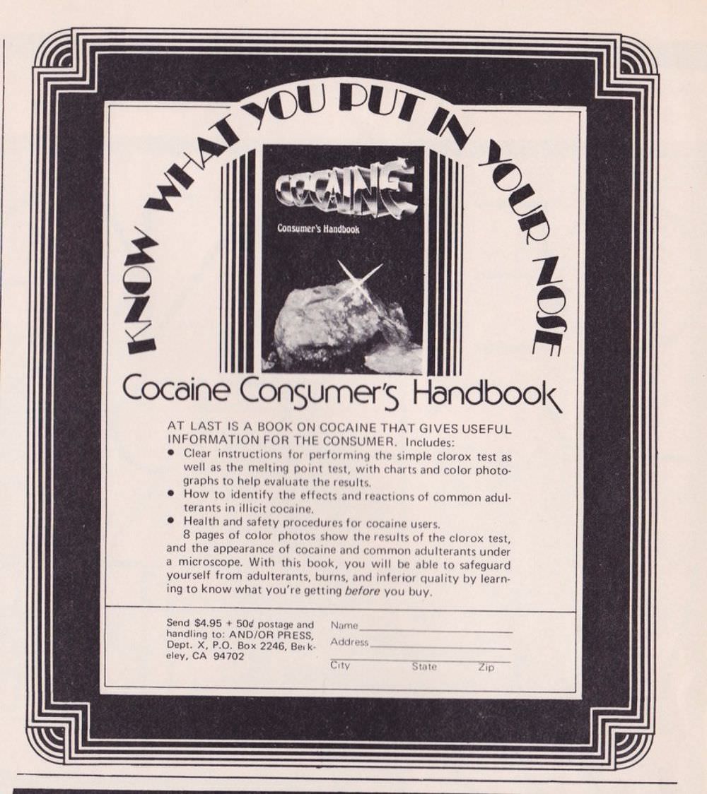 Ridiculous Vintage Ads of Cocaine and Cocaine Paraphernalia from the 1970s and 1980s