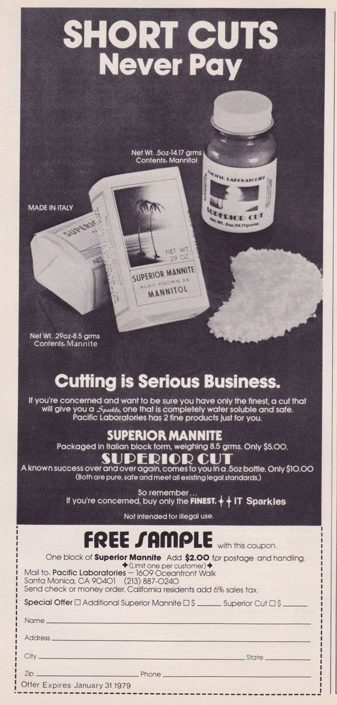 Ridiculous Vintage Ads of Cocaine and Cocaine Paraphernalia from the 1970s and 1980s
