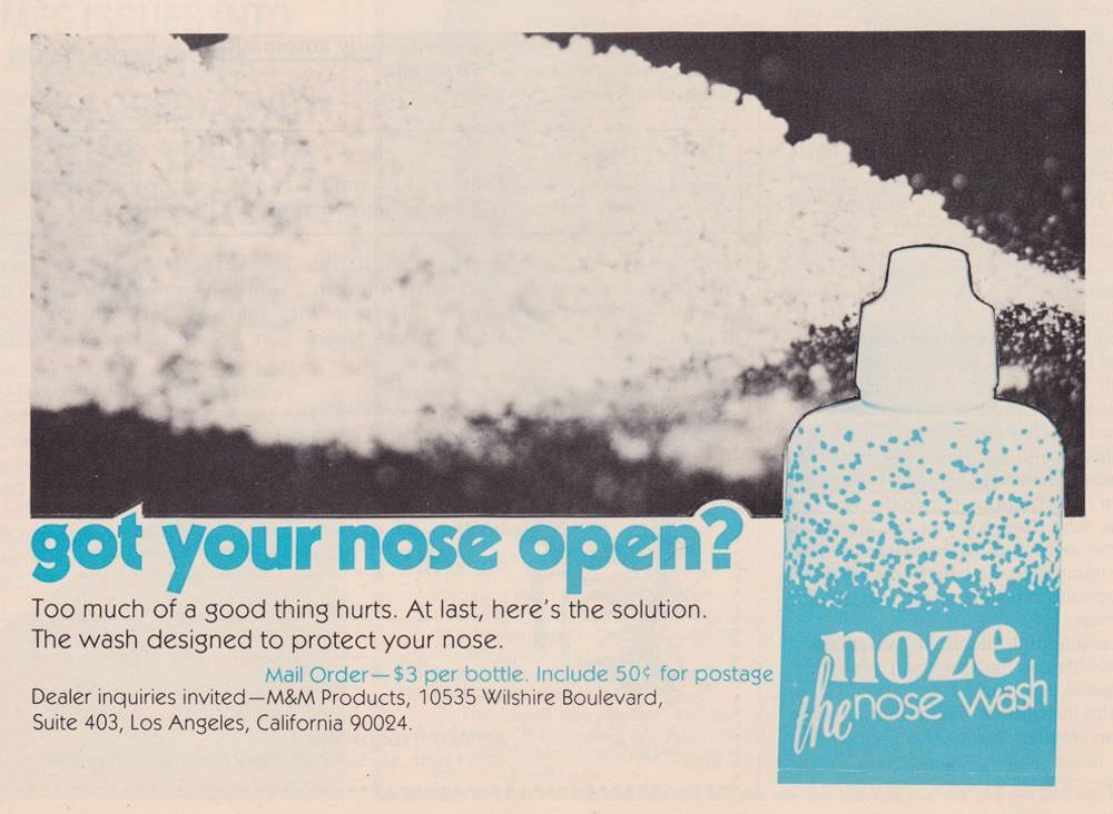 Ridiculous Vintage Ads of Cocaine and Cocaine Paraphernalia from the 1970s and 1980s