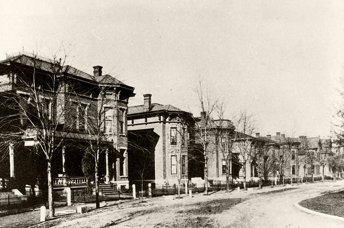 Jefferson Ave Residential District looking northwest from E Broad St, 1889