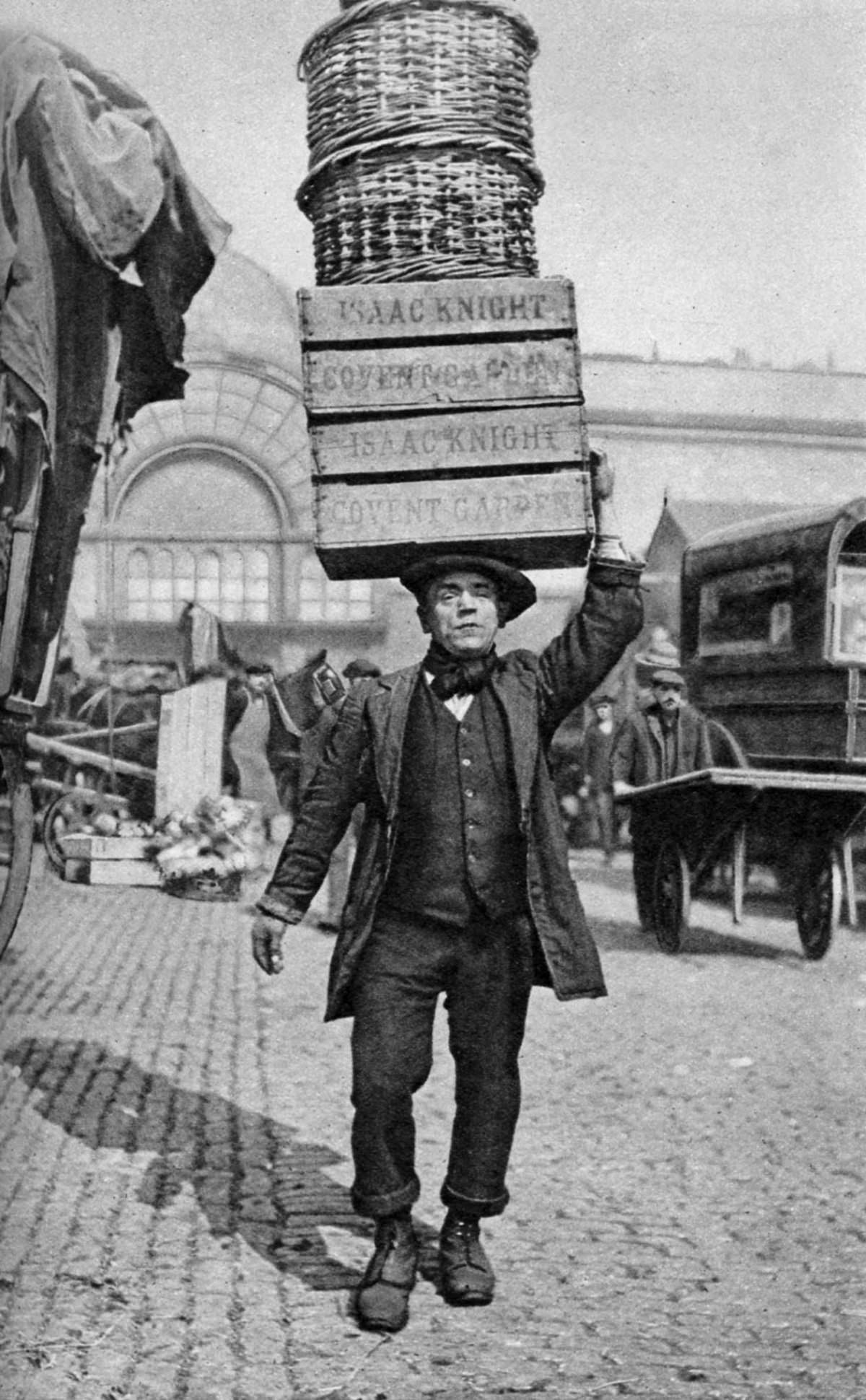 A Covent Garden market porter, 1922.