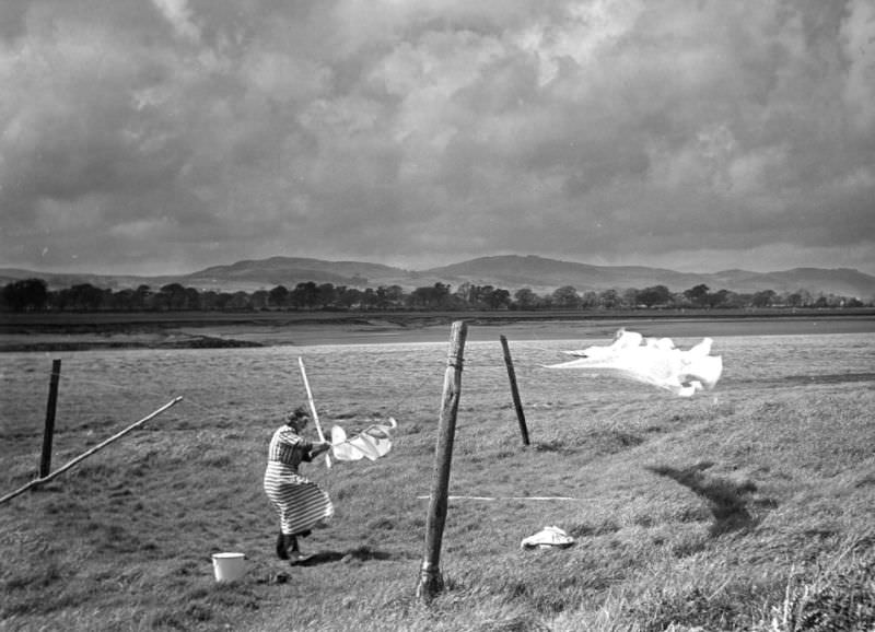 Clothes line in Glencaple, Scotland