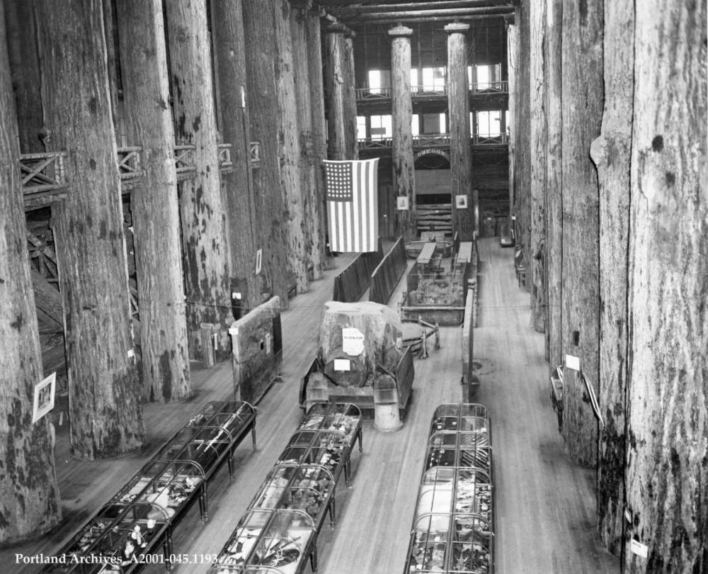 The interior of the Forestry Building, 1948.