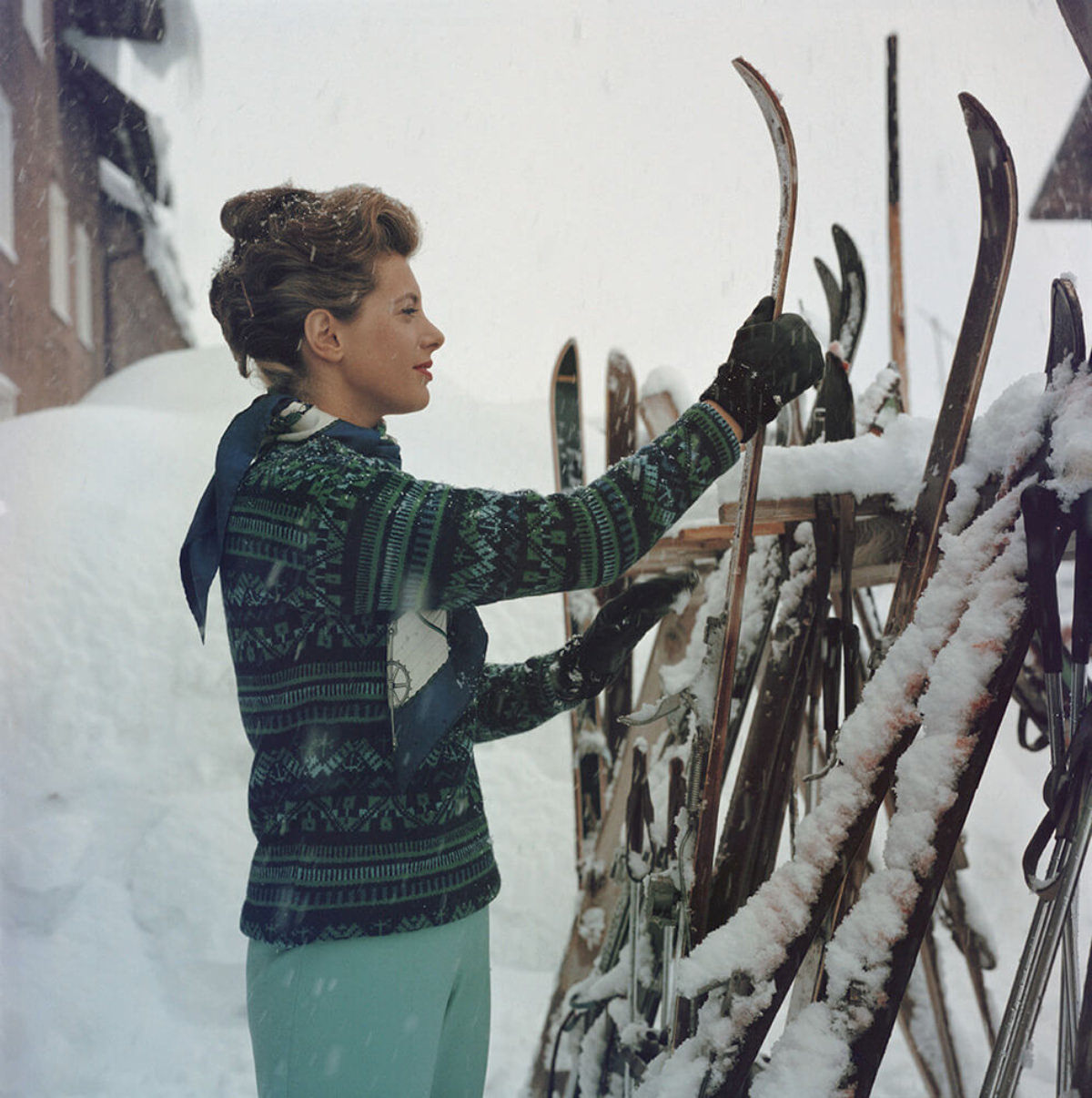 Princess Luciana Pignatelli on a skiing holiday in Lech, Austria.