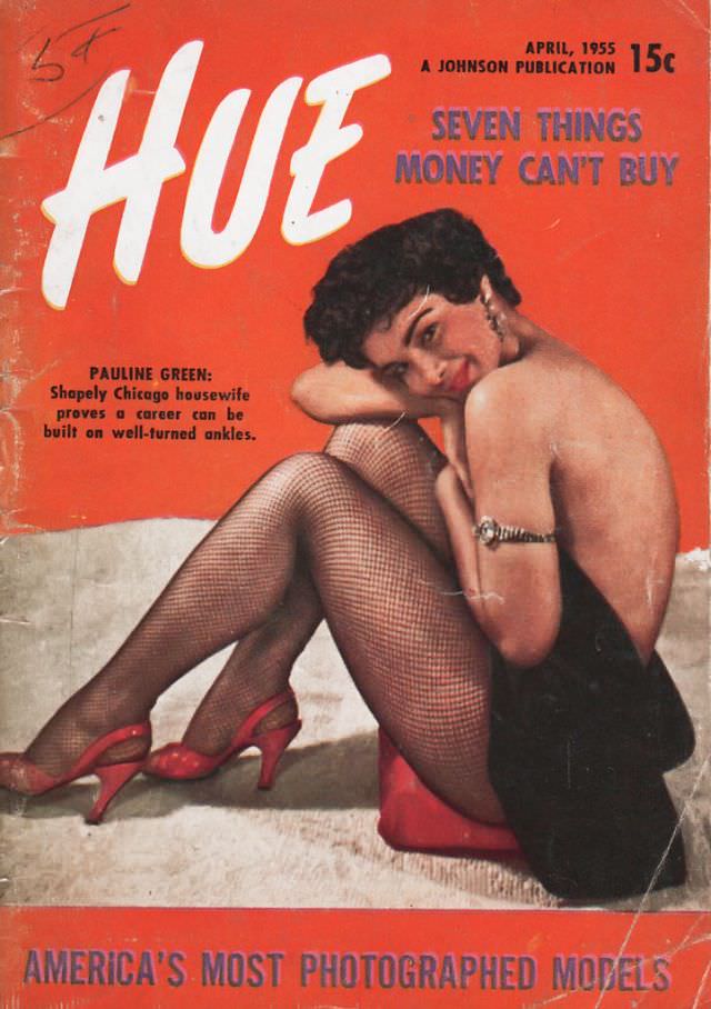 Pauline Green, Shapely Chicago housewife, Hue magazine, April 1955