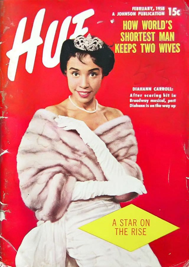 Diahann Carroll, A Star On The Rise, Hue magazine, February 1958