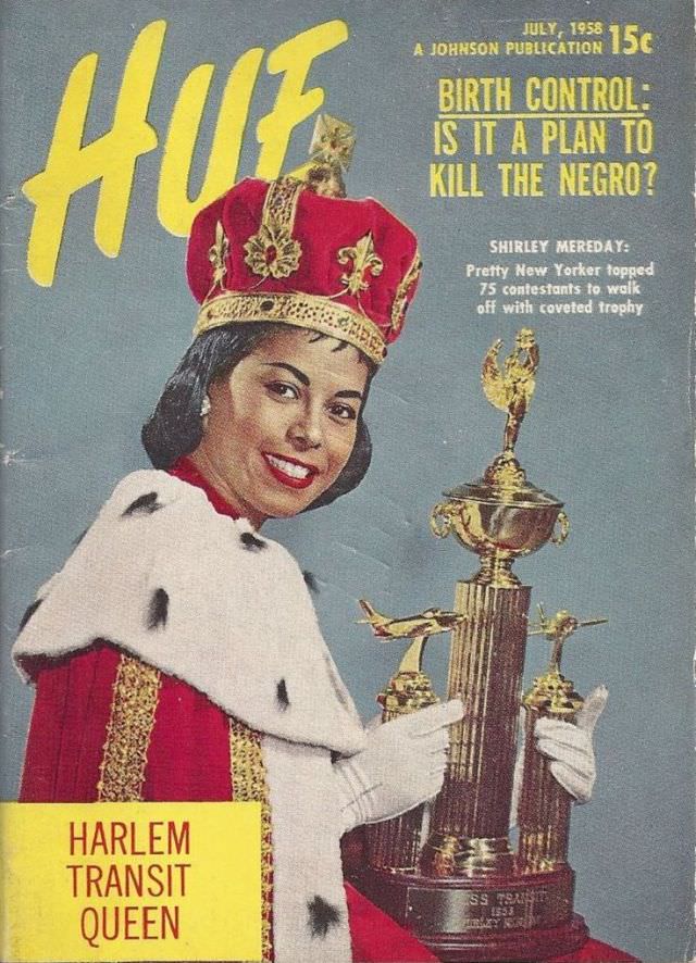 Shirley Mereday, Harlem Transit Queen, Hue magazine, July 1958