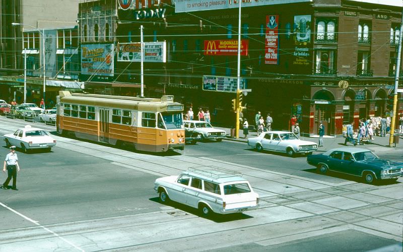 Z1 11 in Flinders Street, outside the station, Melbourne, 1978