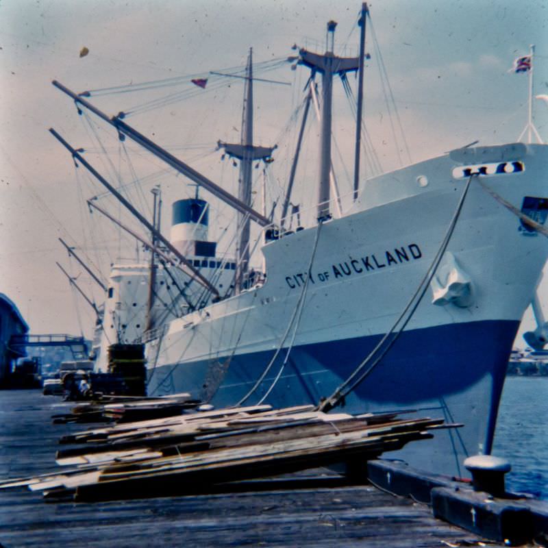 City of Auckland Ship at Melbourne dock, 1970