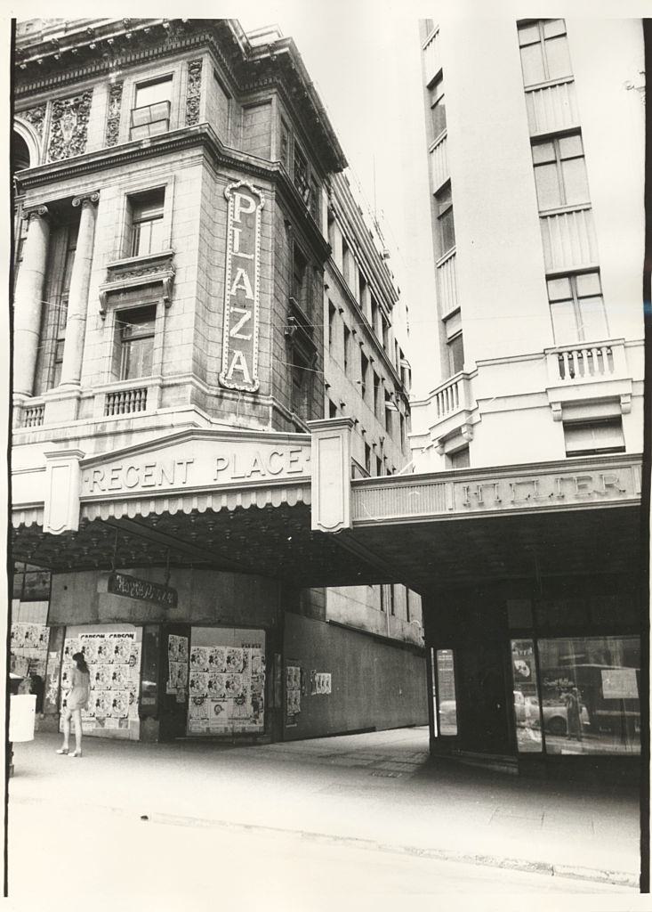 The soon-to-be demolished arcade running alongside the Regent Cinema between Collins Street and Flinders Lane in Melbourne on 26 January 1973.