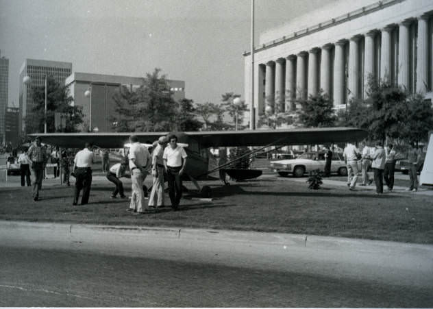 Piper aircraft J-5 on display at the 1982 Courthouse Day hosted in Nashville, Tennessee.