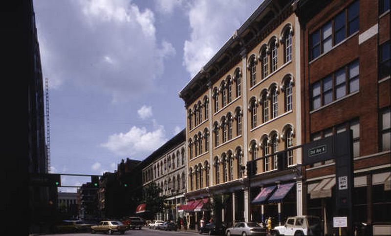 East side of Second Avenue North at the intersection with Commerce Street, 1989