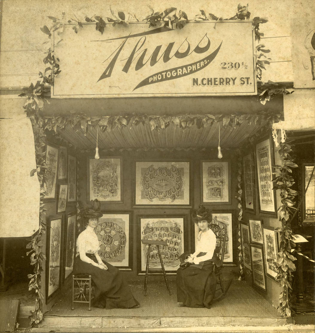 Thuss Photographers booth, 1870s